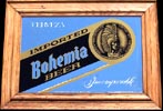 Bohemia Imported Mexican Beer Oak Framed Bar Mirror