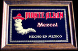Monte Alban Mezcal Reflective Glass Plaque Bar Mirror
