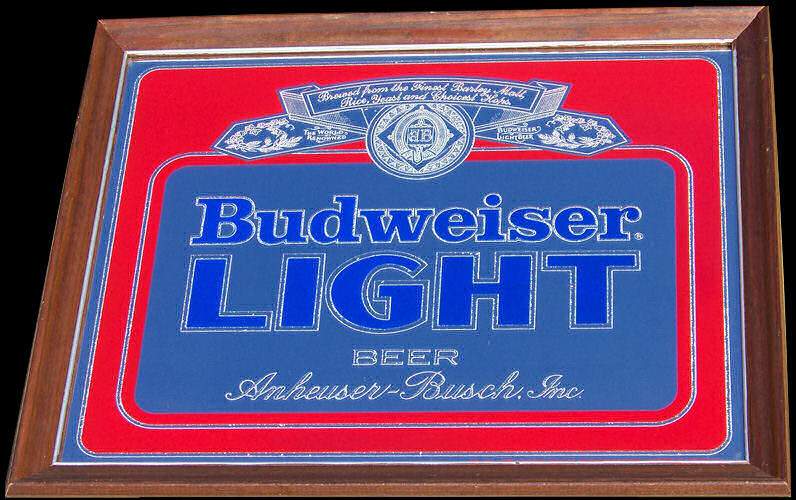 Budweiser Light Vintage Bar Mirror