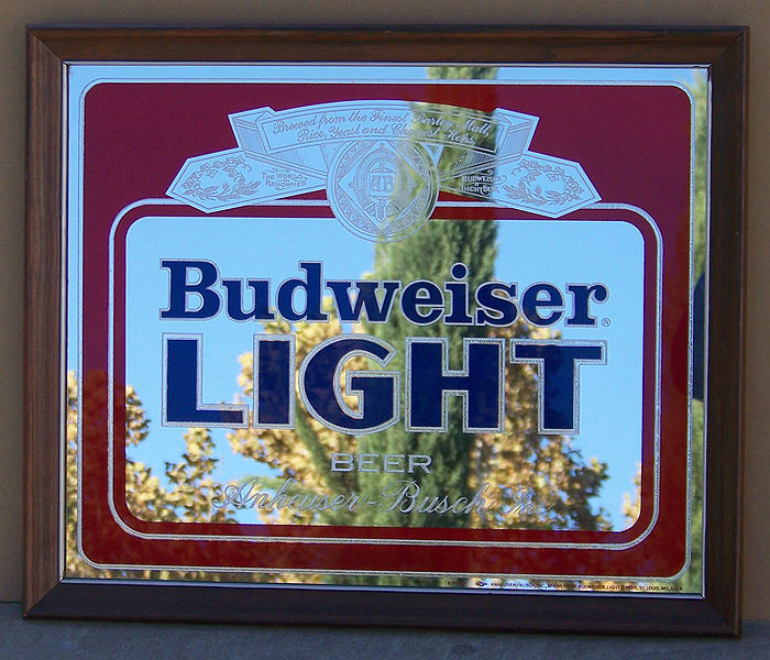 Budweiser Light Vintage Bar Mirror