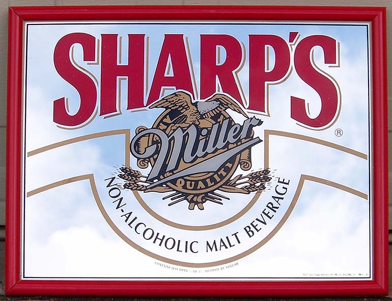 Miller Sharp's nonalcoholic Malt Beverage Mirror with Free Tap Handle