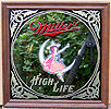 1979 Miller High Life Vintage Moon Girl Mirror
