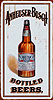 Anheuser Busch Vertical Bottled Beers Tin Sign