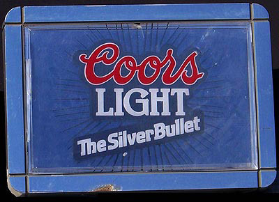 Coors Light Silver Bullet Vintage Starburst Illuminated Motion Sign