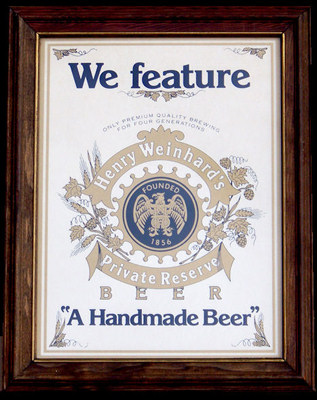 Henry's Weinhard's A Handmade Beer Oak Framed Bar Print