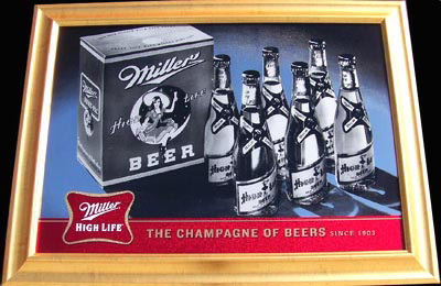 Miller High Life The Champagne of Beers Heritage Bar Back Mirror