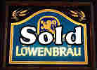 Lowenbrau Illuminated Oak Framed Glass Sign