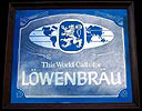 This World Calls For Lowenbrau Vintage Smoked Glass Bar Mirror