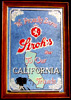 Stroh's Beer California Vintage Smoked Glass Bar Mirror