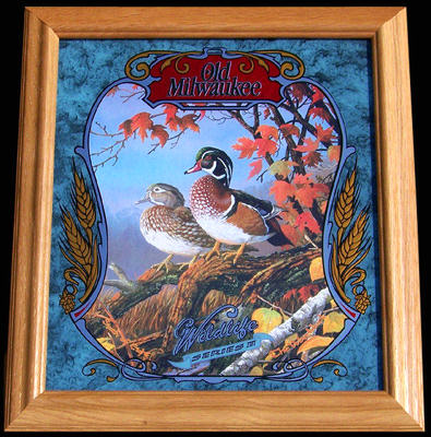 Old Milwaukee Wood Duck Wildlife Reflective Glass Plaque