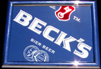Beck's German Beer Etched Glass New Bar Mirror