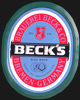 Beck's Beer Green Framed Oval Bar Mirror