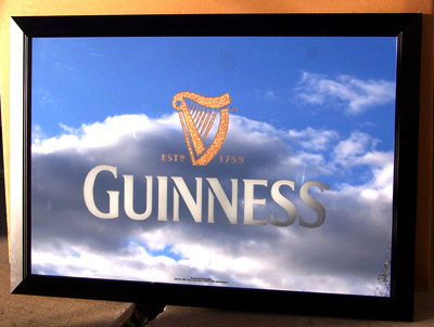 Guinness Harp Logo Bar Back Mirror