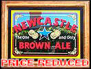 Newcastle Brown Ale Oak Framed Mirror with Free Inflatable Bottle