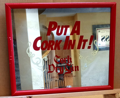 Cork Irish Dry Gin Vintage Bar Mirror