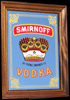 Smirnoff Vodka Large Vintage Classic Oak Framed Bar Mirror 