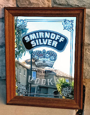 Smirnoff Vodka Silver Vintage Bar Mirror