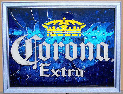 Corona Extra Can Mirror Reflective Glass Plaque
