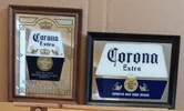 Set of Two Classic Corona Extra Bar Mirrors - Collectible Bar Decor