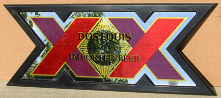 Dos Equis Imported Beer X-shaped Bar Mirror