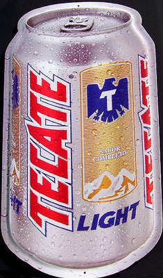 Tecate Light Mexican Beer Tin Beer Can Sign