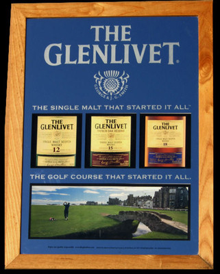 Glenlivet Single Malt Scotch Golf Course Bar Mirror