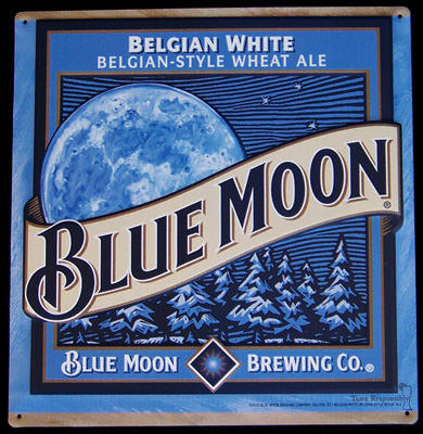 Blue Moon Belgian White Ale NEW Tin Sign