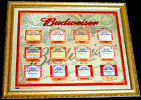 Budweiser Historic Labels 2005 Beveled Glass Mirror – Collectible Bar Decor