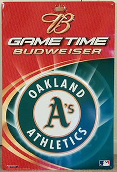 Budweiser Oakland Athletics Tin Sign