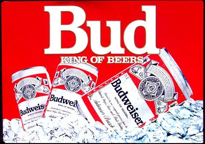 Budweiser King of Beers Huge Tin Sign