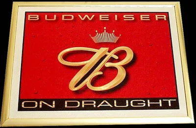 Budweiser On Draught Beveled Glass Mirror - alternate view