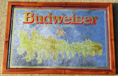 Budweiser Clydesdale Beer Wagon Mirror Photo 1