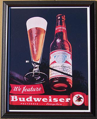 Budweiser Retro Framed Print