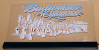 Budweiser Clydesdales LARGE Edge Lit Bar Sign – Collectible Bar Decor