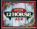 Genesee Twelve Horse Ale Reflective Glass Plaque Bar Mirror