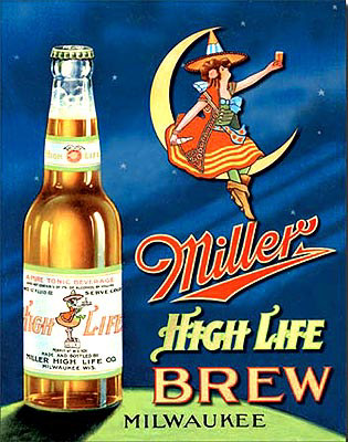 Miller High Life Girl On The Moon Tin Sign