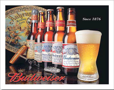 History of Budweiser Tin Sign