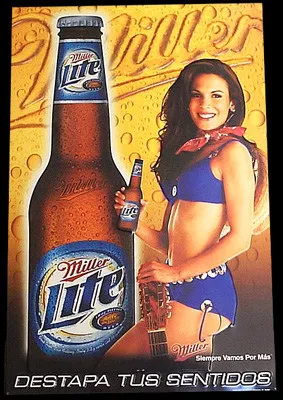 Miller Lite Latin Girl Tin Sign