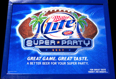 Miller Lite SUPER PARTY Football Mirror