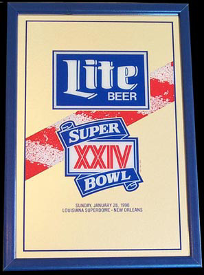 Miller Lite Super Bowl 24 Bar Mirror