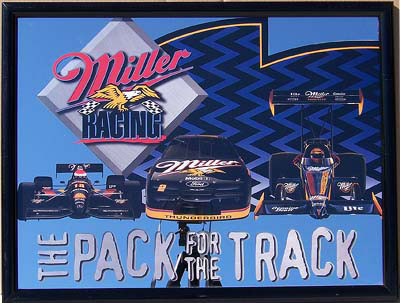 Miller MGD and Lite Beer Pack For The Track Racing Bar Mirror