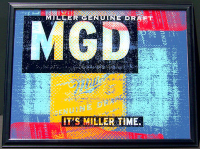 Miller Genuine Draft 'Miller Time' Reflective Glass Plaque