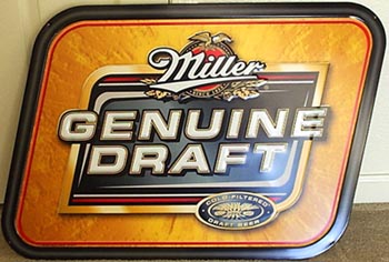 Miller Genuine Draft Black Label Tin Sign