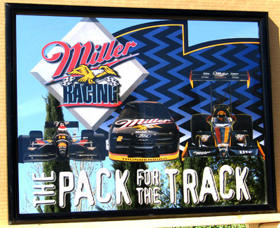 Miller MGD and Lite Beer Pack For The Track Racing Bar Mirror