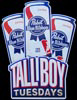 Pabst Blue Ribbon Tall Boy Beer Sign