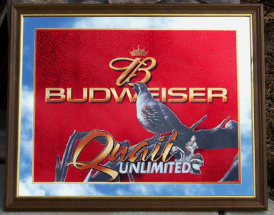 Budweiser Quail Unlimited Wildlife Mirror
