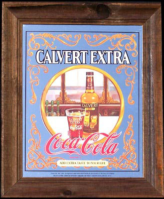 Calvert Extra American Whiskey and Coca-Cola Vintage Bar Mirror