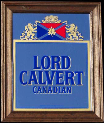 Lord Calvert Canadian Whisky Vintage Bar Mirror