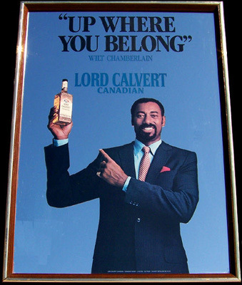 Lord Calvert Whiskey Wilt Chamberlain Vintage Bar Mirror
