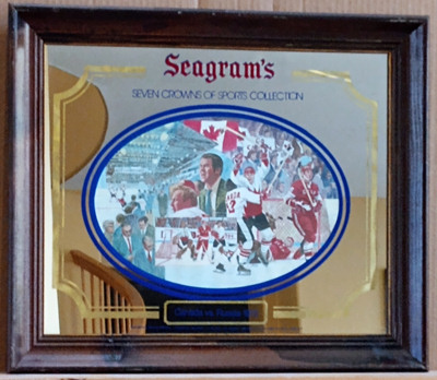 Seagram's Seven Crowns of Sports Collection - 1972 Canada VS Russia Vintage Hockey Bar Mirror